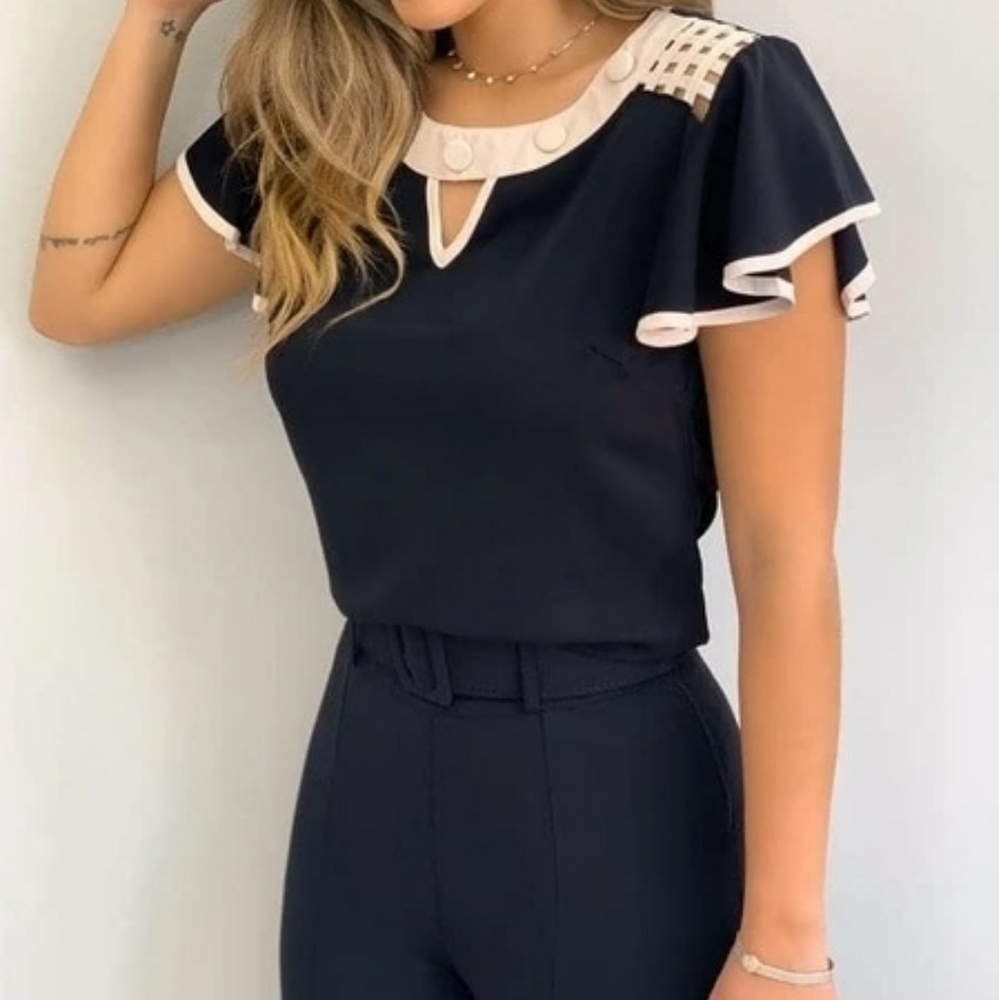 WOMENS FASHION CASUAL RUFFLE TOP